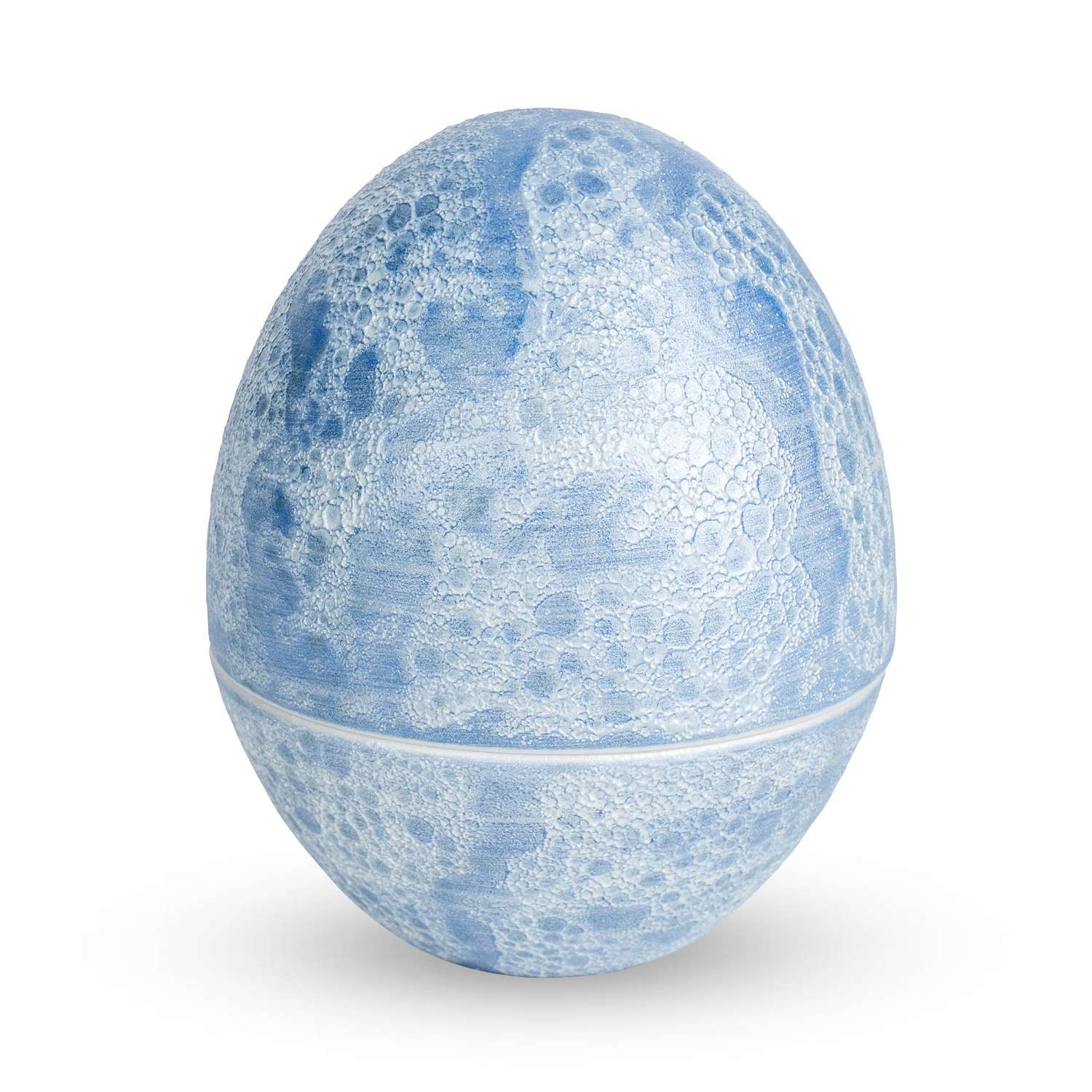 Blue Seafoam Egg-Shaped Lidded Bowl 2.5"