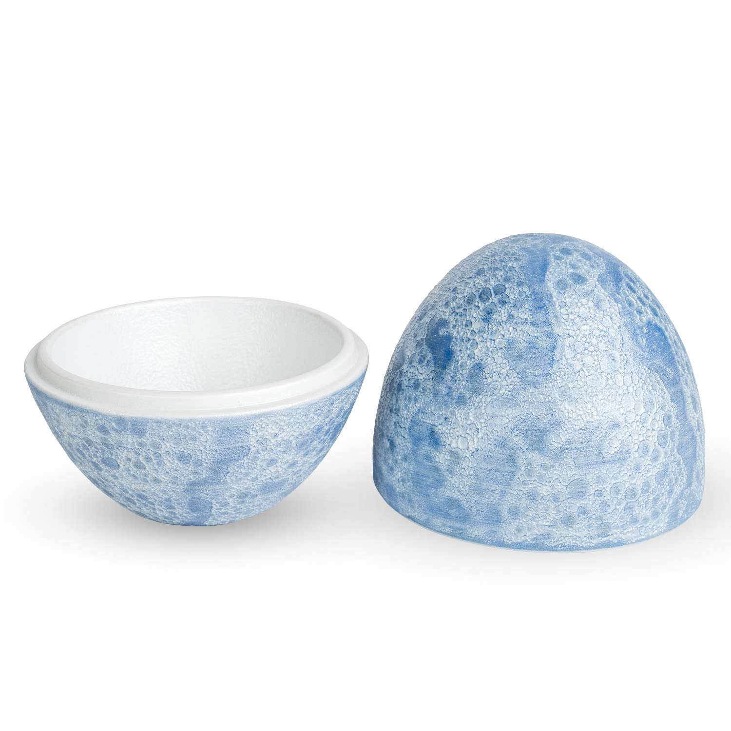 Blue Seafoam Egg-Shaped Lidded Bowl 2.5" hover-image