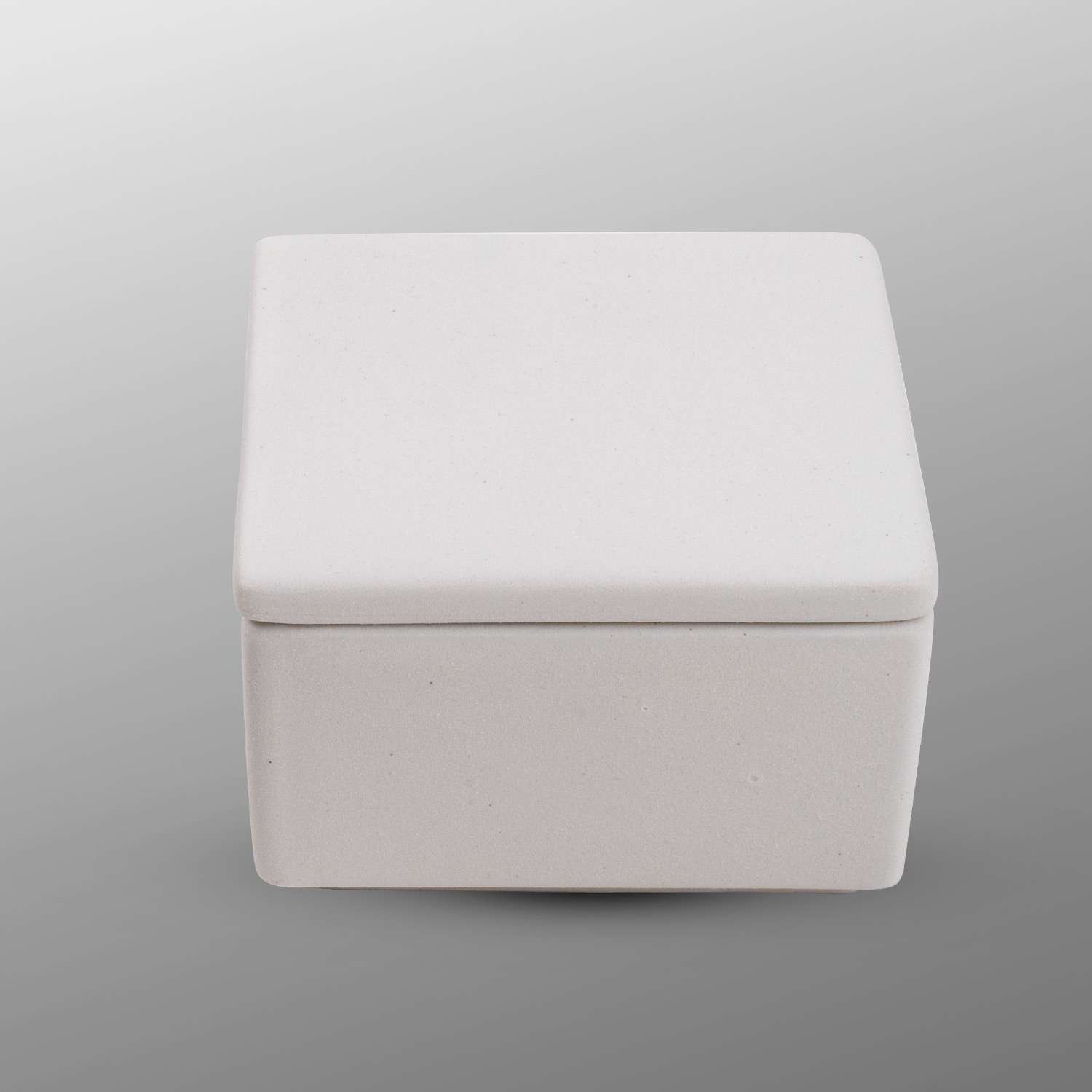 Motoi Mat White Square Lidded Bowl 2.75"