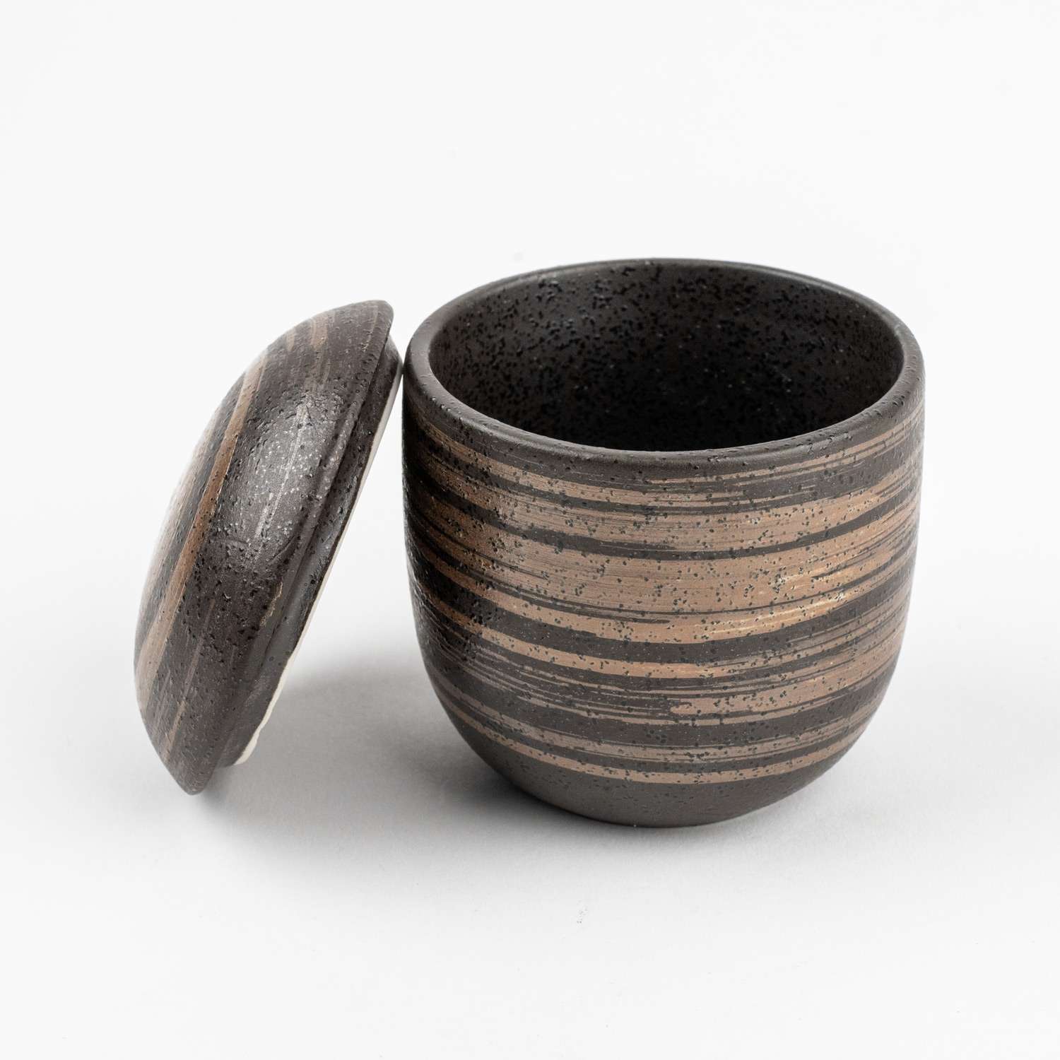 Uzumaki Dark Brown Lidded Bowl 2.75" hover-image