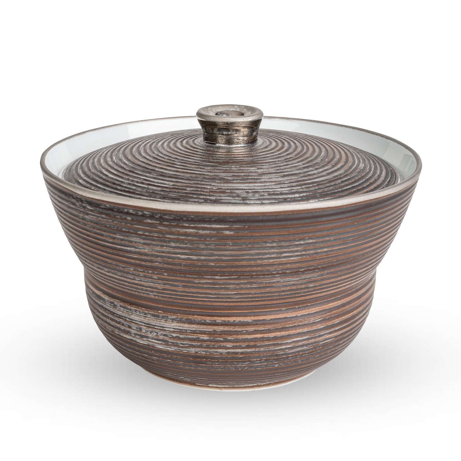 Sabi Ribbed Lidded Bowl 4.25"