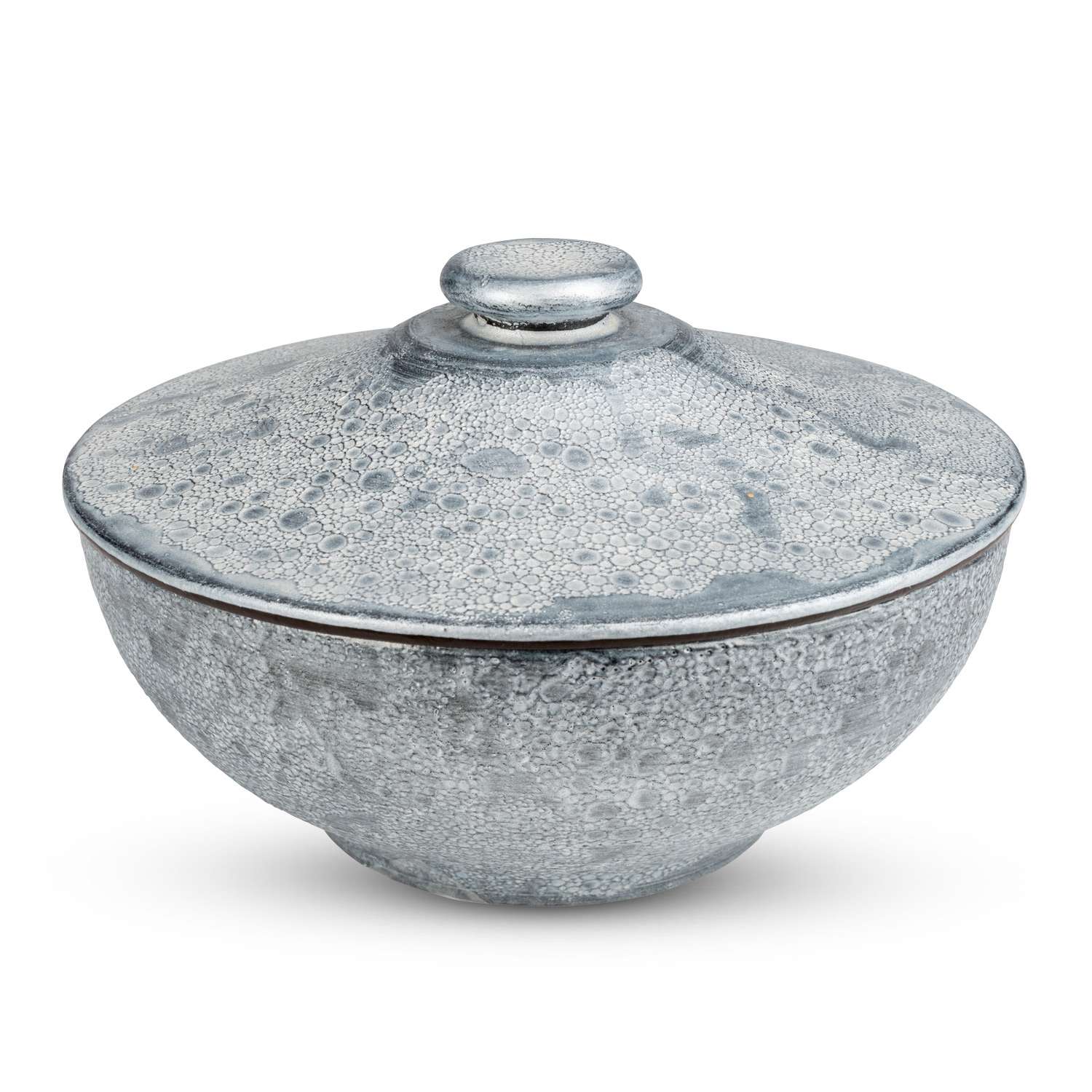 Silver Seafoam Lidded Bowl 4.75"