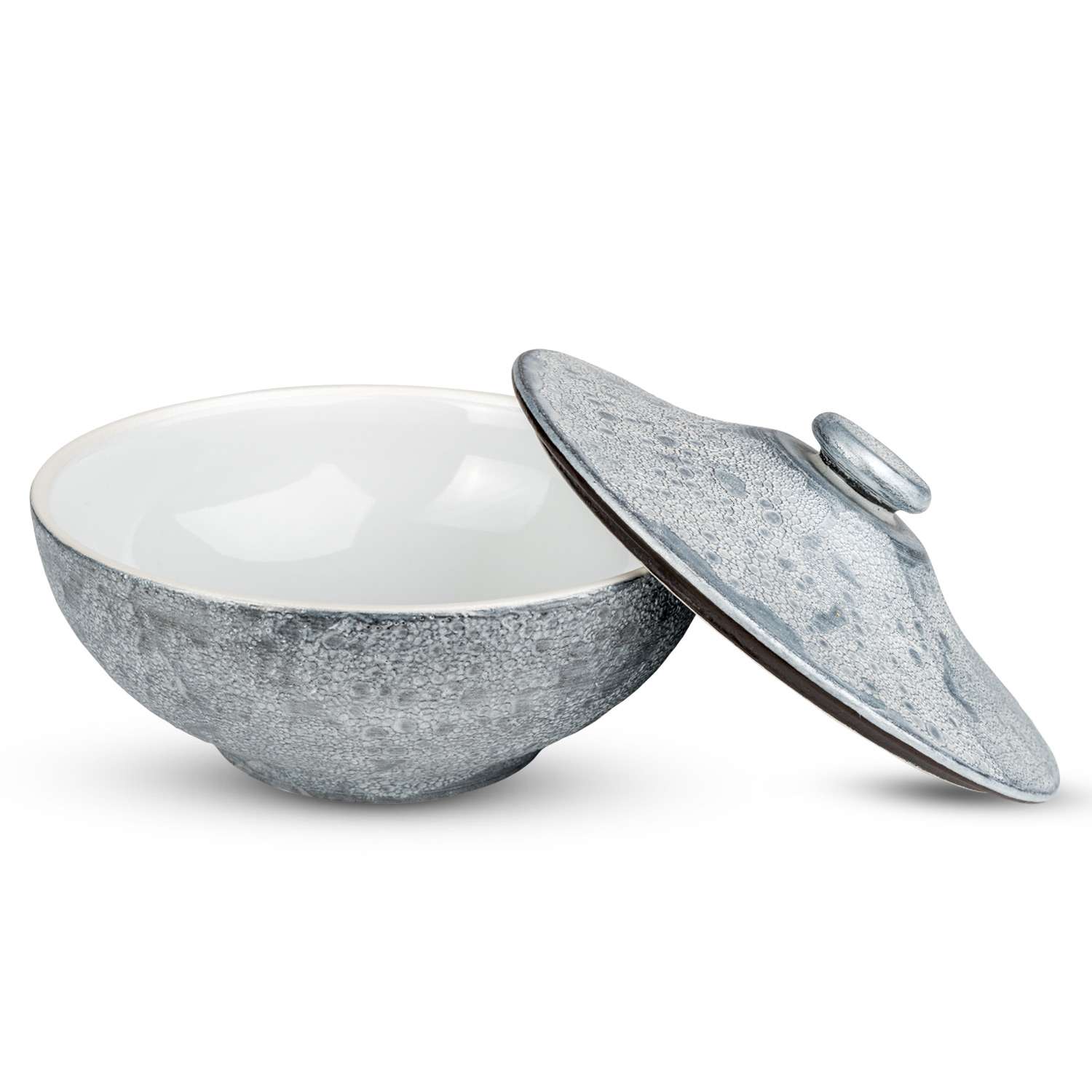 Silver Seafoam Lidded Bowl 4.75" hover-image
