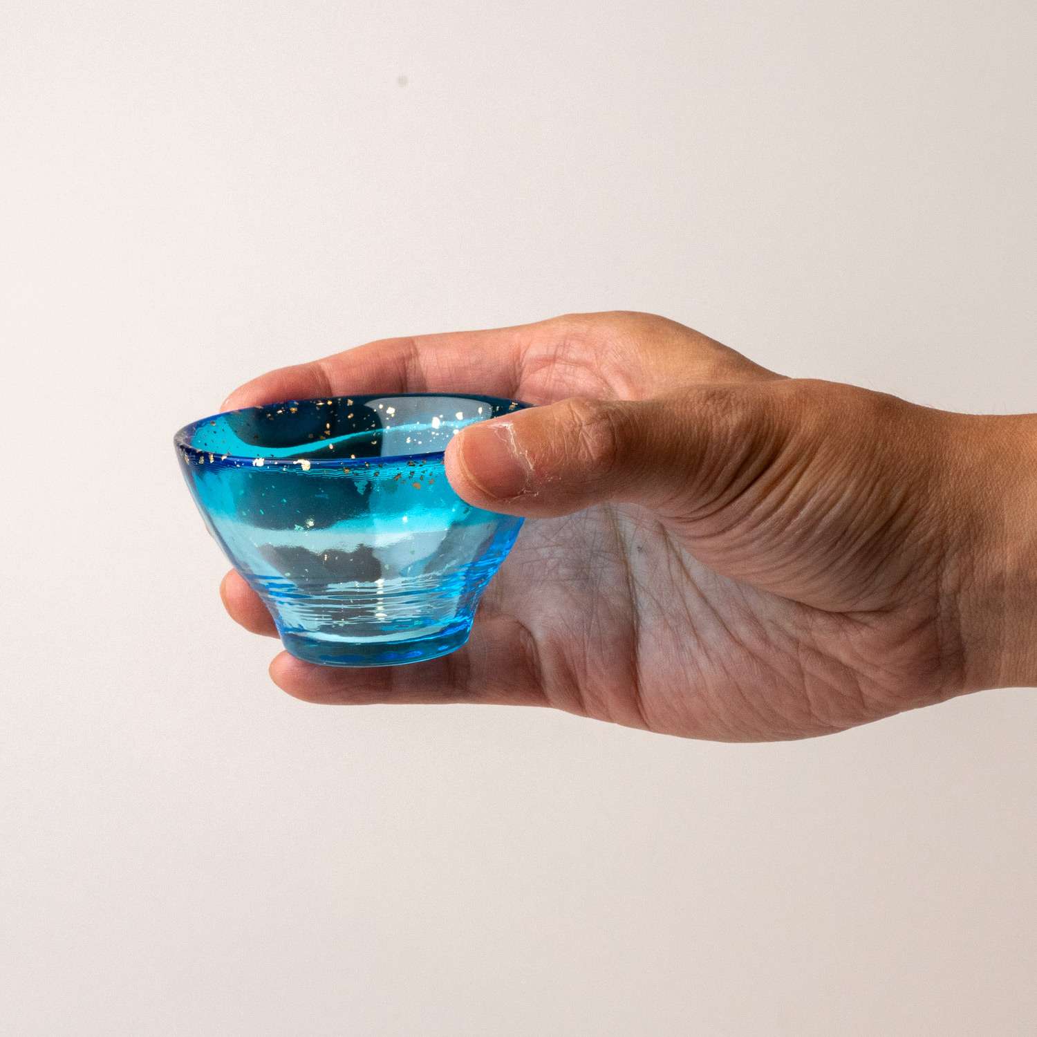 Tsugaru Vidro Handmade Sky Blue Glass Sake Cup hover-image