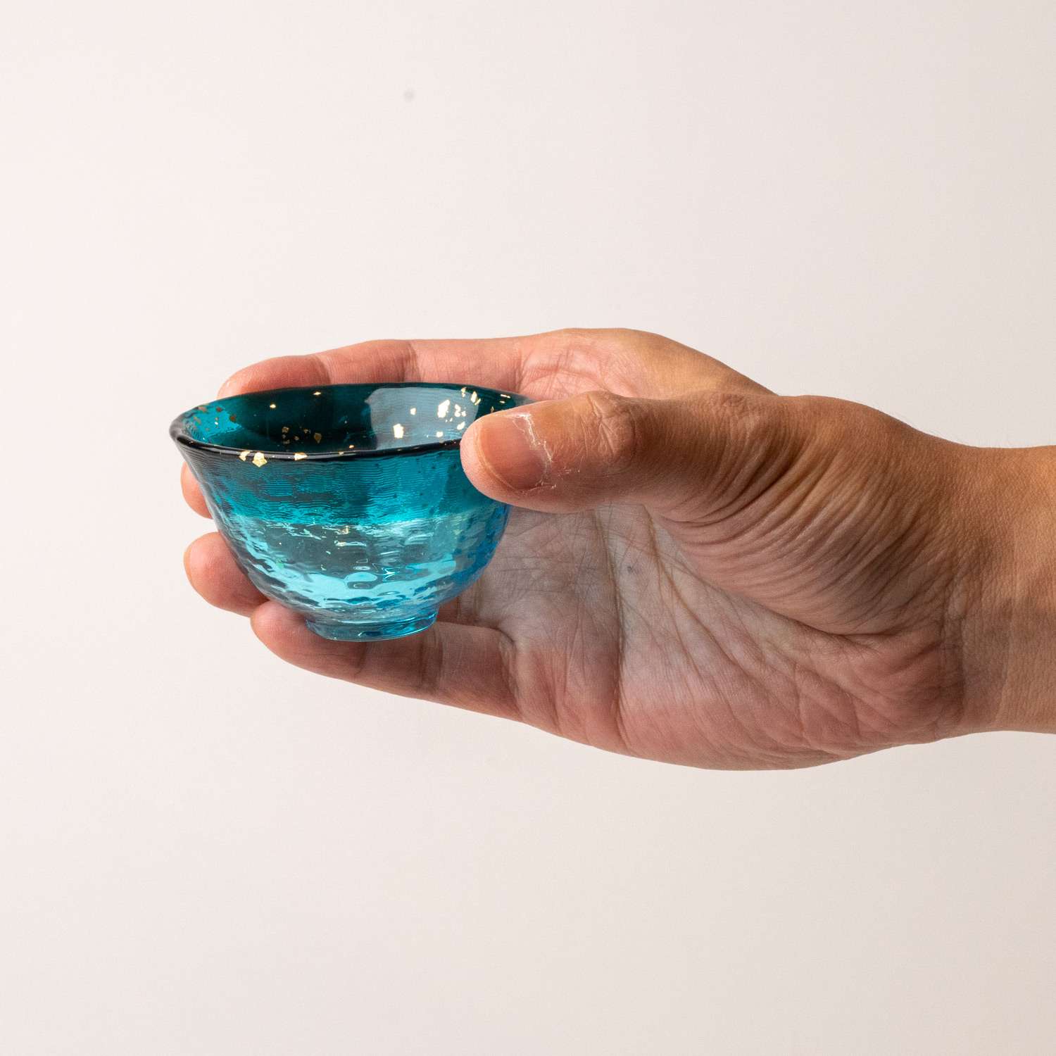 Tsugaru Vidro Handmade Ocean Blue Glass Sake Cup hover-image