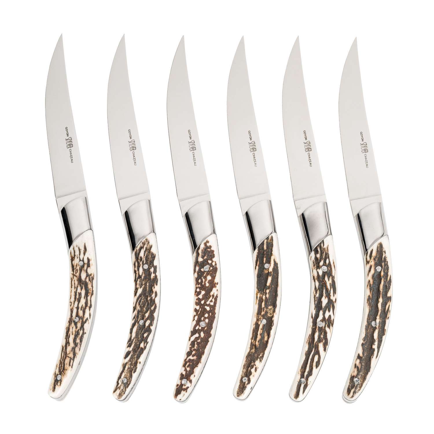 Stylver Steak Knives w/ Deer Horn Handle (Set of 6)