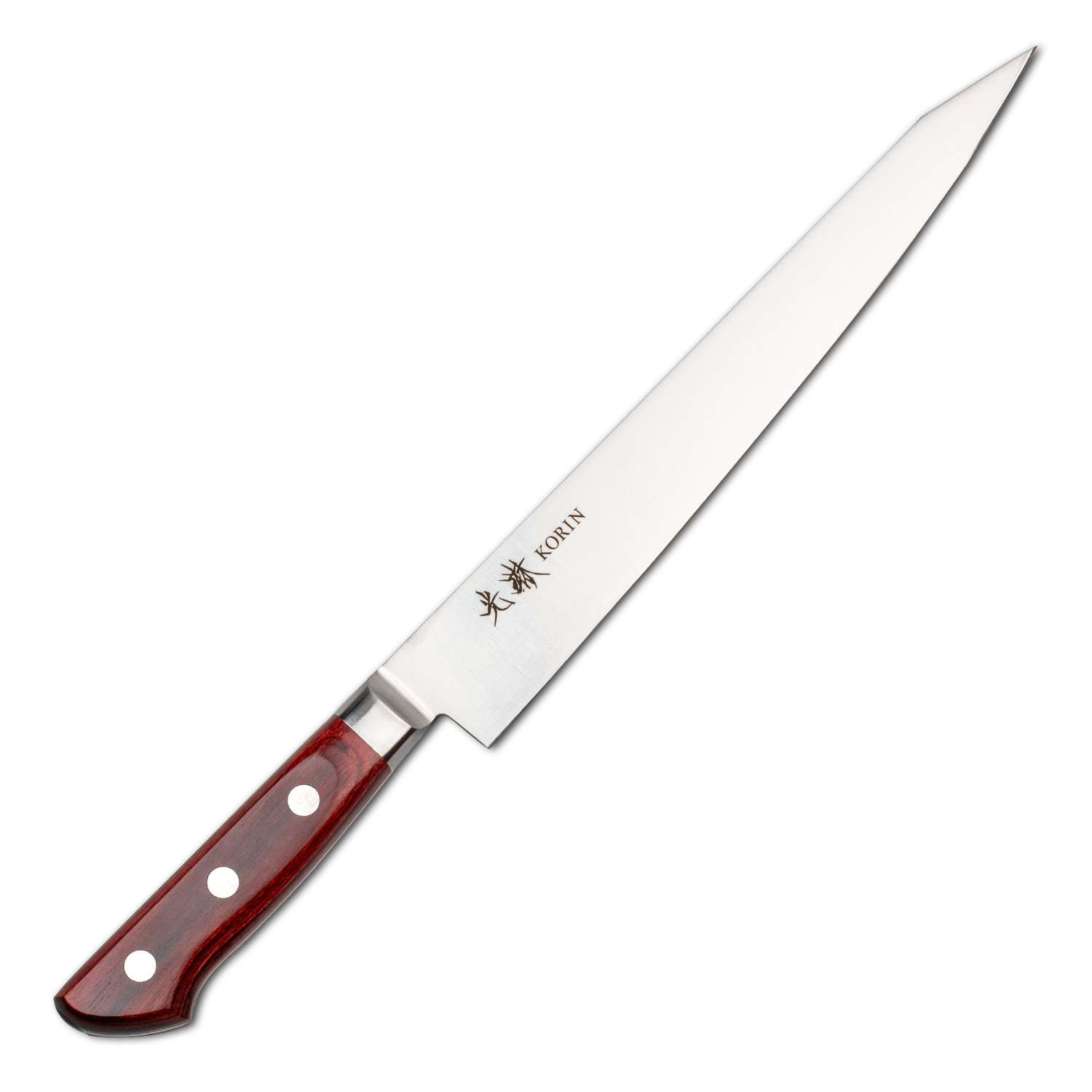 Korin Mahogany Deep Scarlet Inox Sujihiki 9.4" (240 mm)