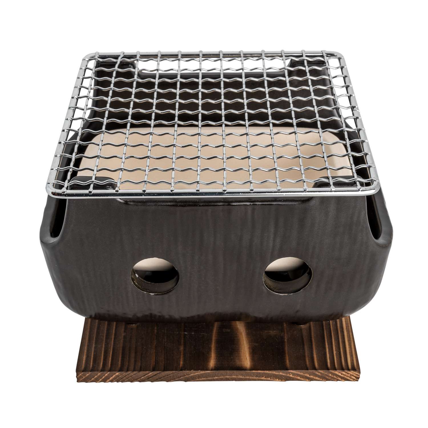Black Rectangular Charcoal Konro Grill 7"