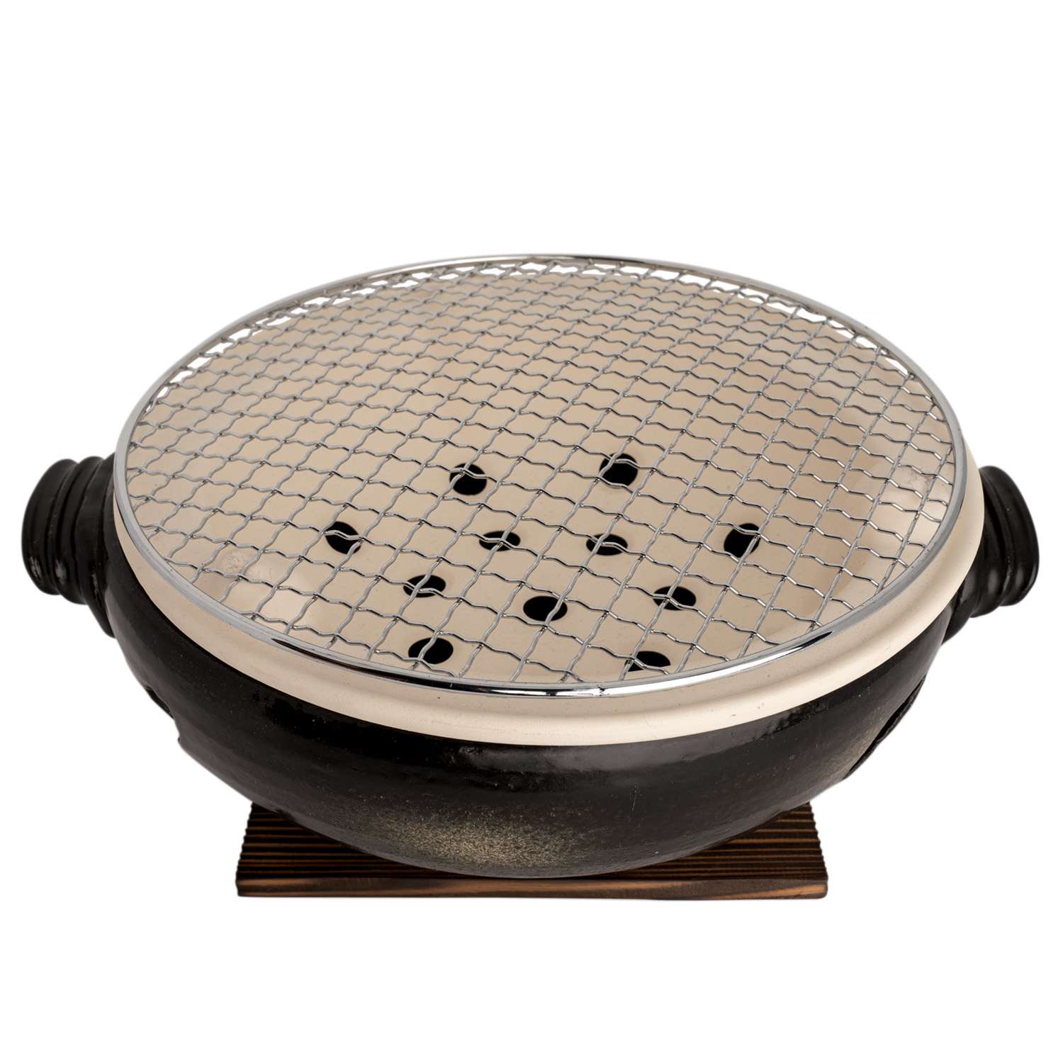 Bizen Black Konro with Handles 13.5"