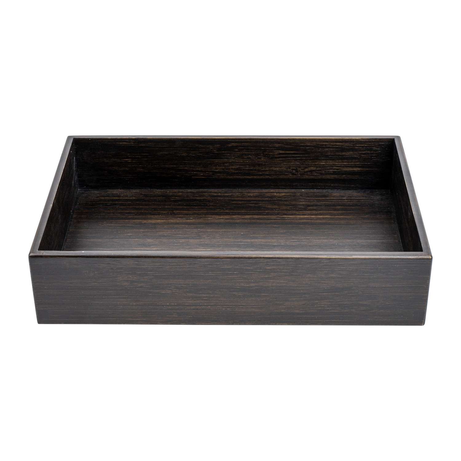 Dark Wood Rectangular Bento Box 9"