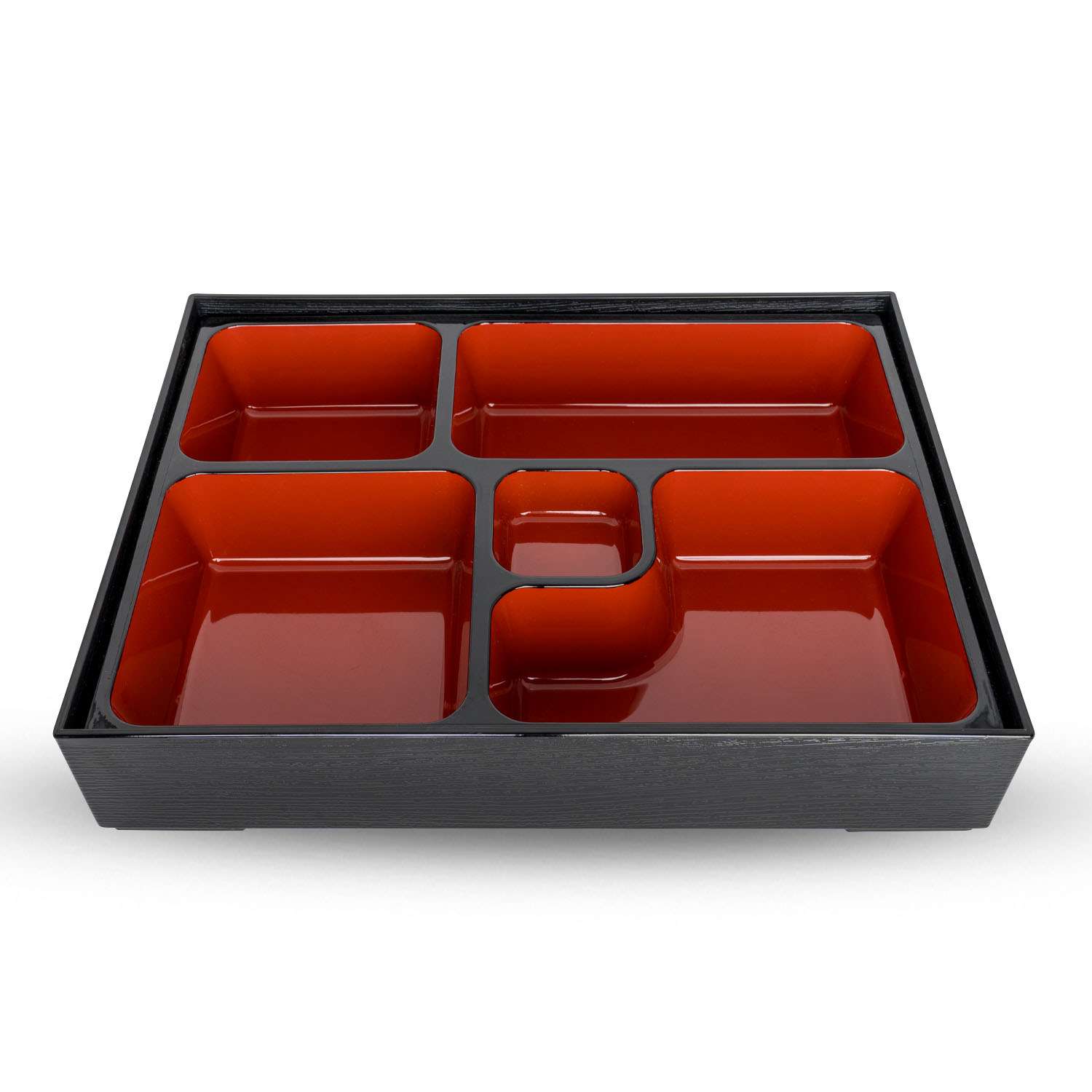 Black and Red Rectangular Bento Box 10.25"