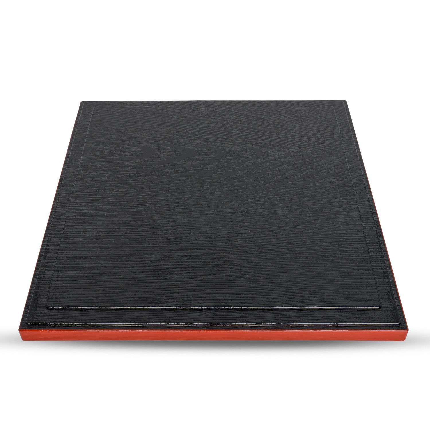 Black and Red Square Bento Box Cover 10"