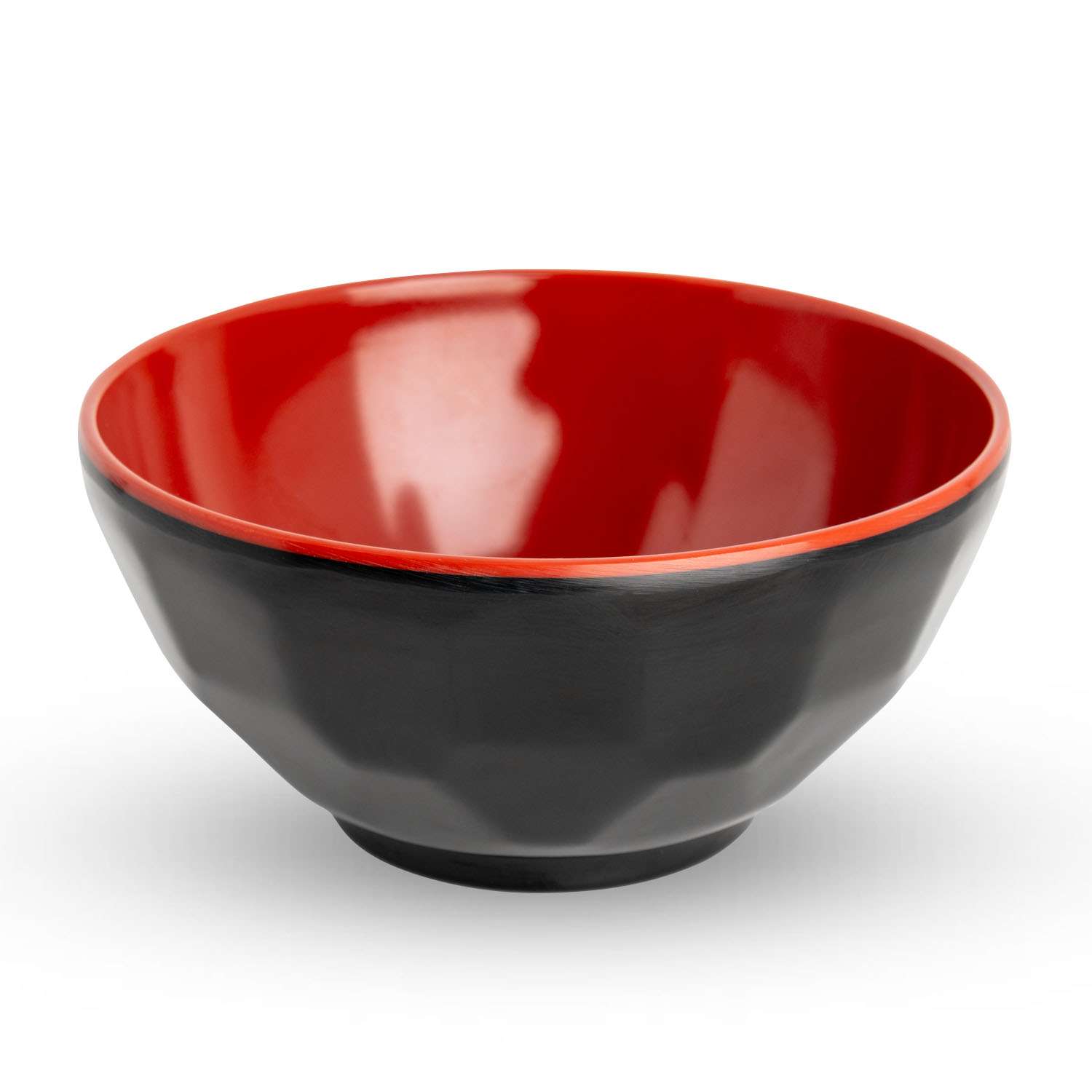 Melamine Black & Red Soup Bowl 4.75"